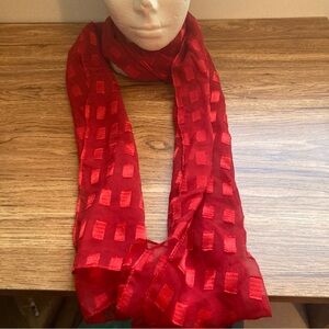 5/$15 Sheer Red Skinny Scarf